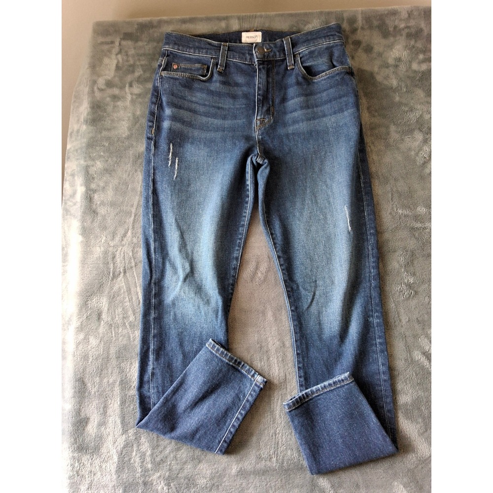 Hudson Blair High-Rise Skinny Jeans Medium Wash Distressed Denim‎ Size 28